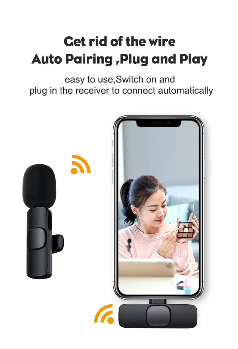Wireless Lavalier Microphone - Mini Mic for iPhone & Android Live 2025