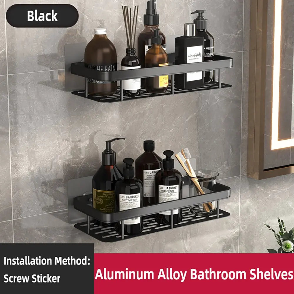 Wall Mounted Shower Shampoo Rack Bathroom Rack Towel Rack Diamond Free Stand Tripod Wall Hanging Corner Rectangular Stand
