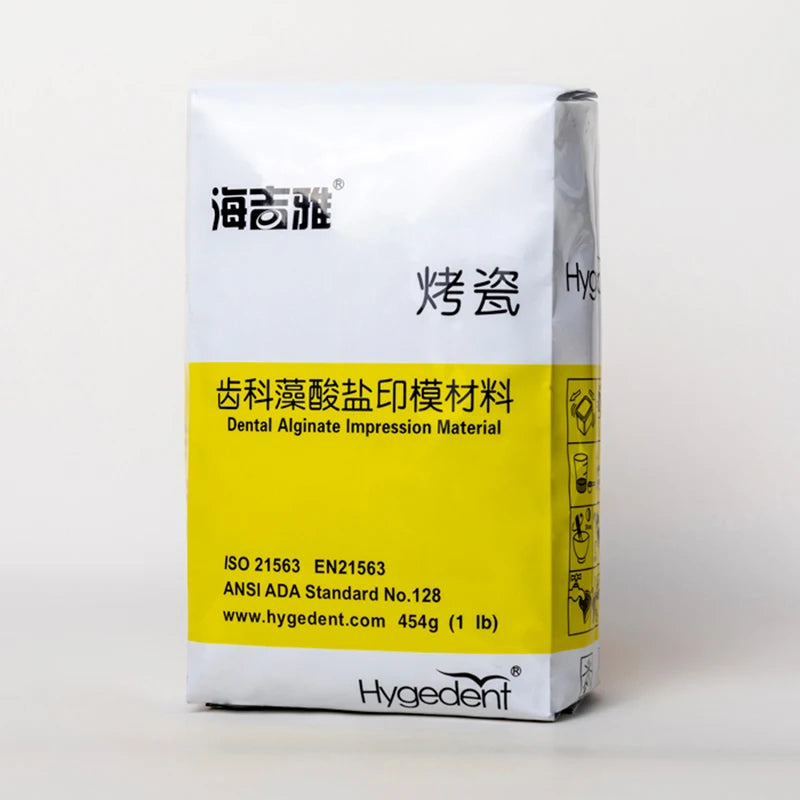1 Bag Dental Alginate Impression Material Putty for Dental Mold Alginate Plaster for Dental Printing Porcelain Enamel Dentures