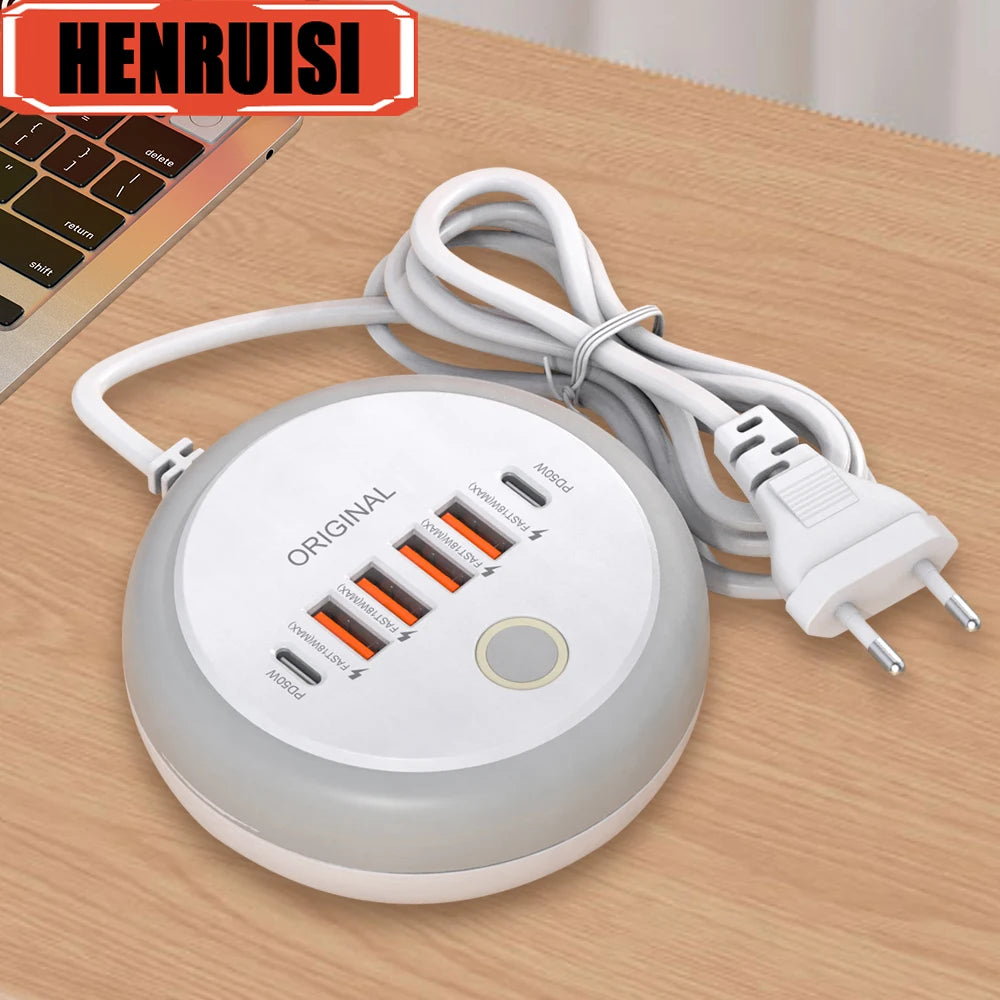 50W Multi Port USB-C Power Strip - Fast Charging Wall Charger Online