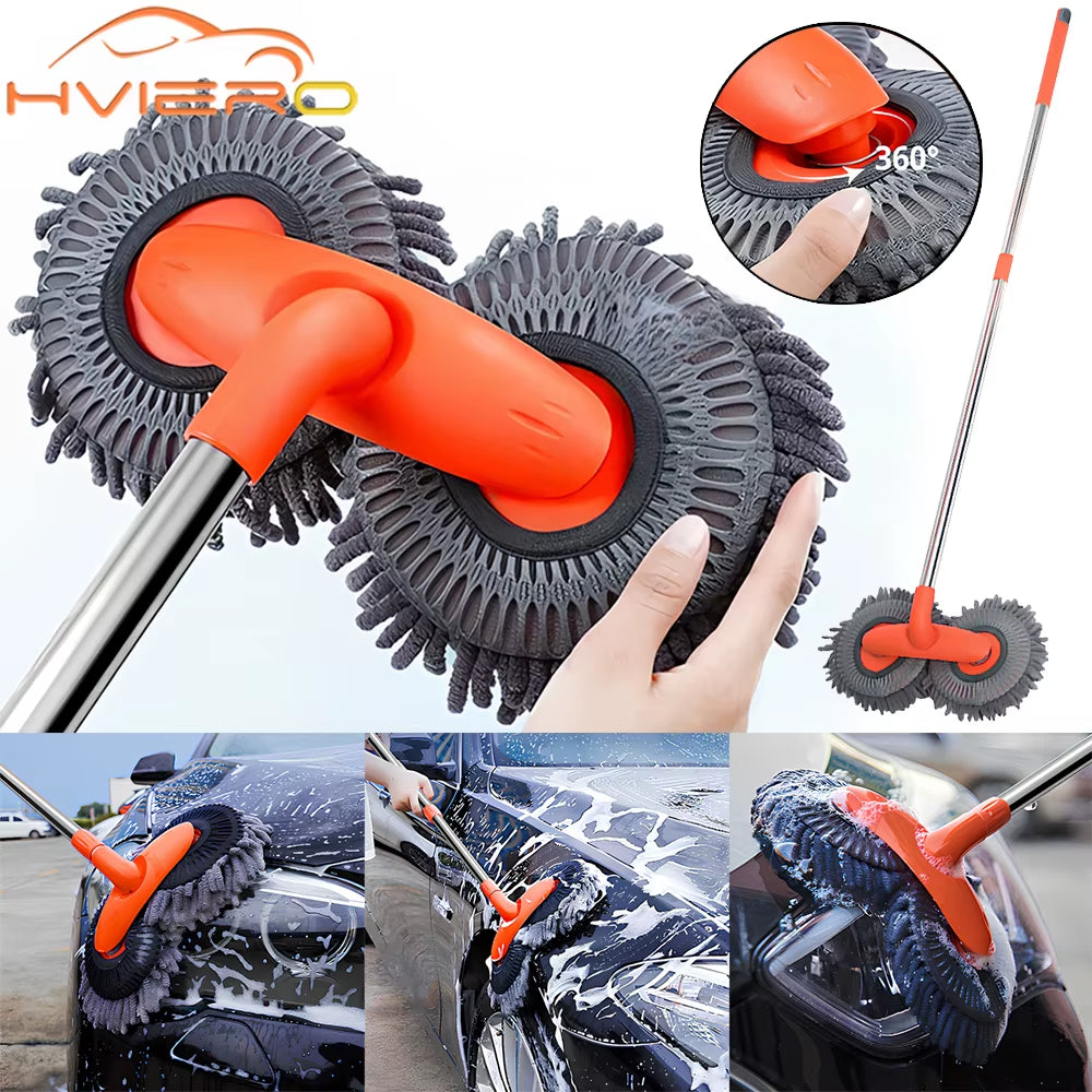 Multipurpose Car Cleaning Kit - Microfiber Brush Mop Sponge Auto Wash
