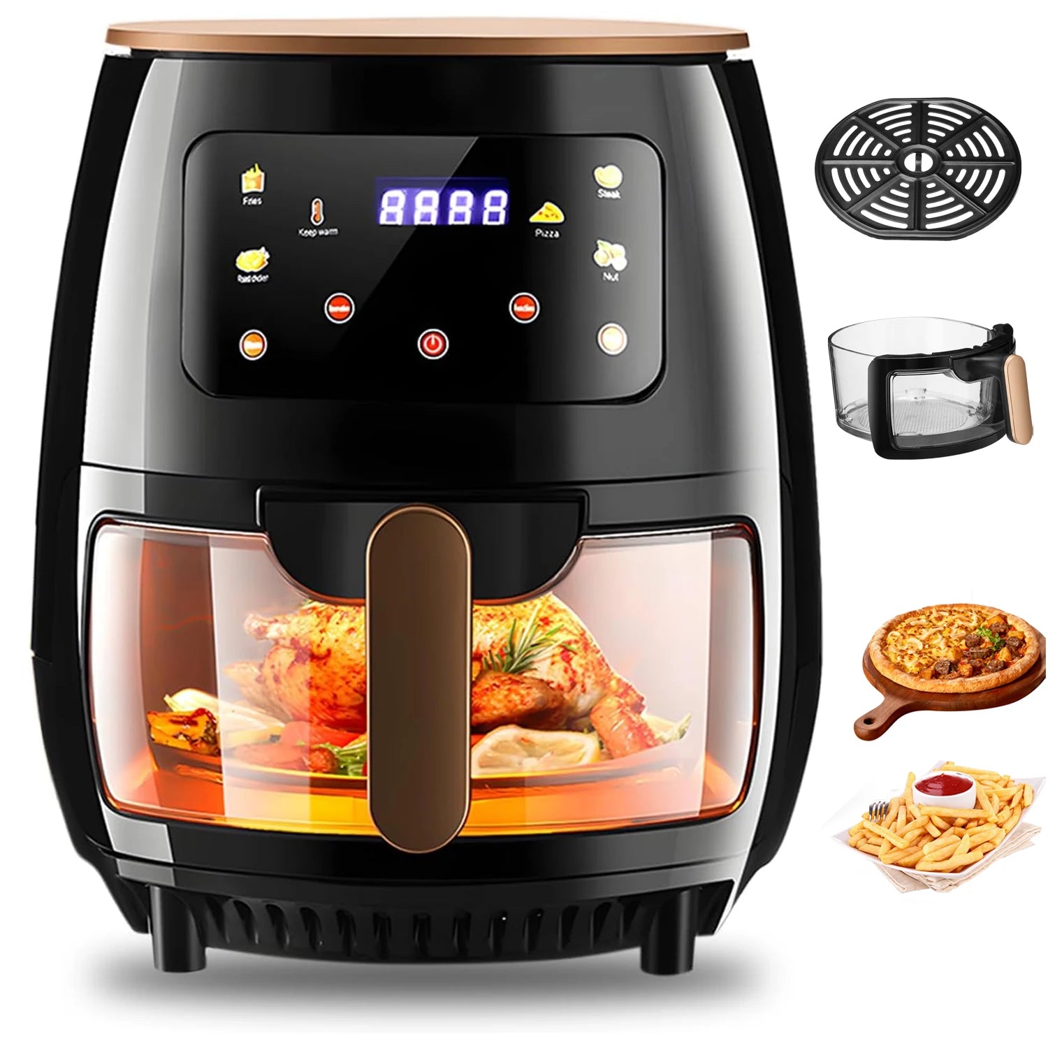 6QT Air Fryer Oven with Viewing Window - Kitchen Appliance 2025