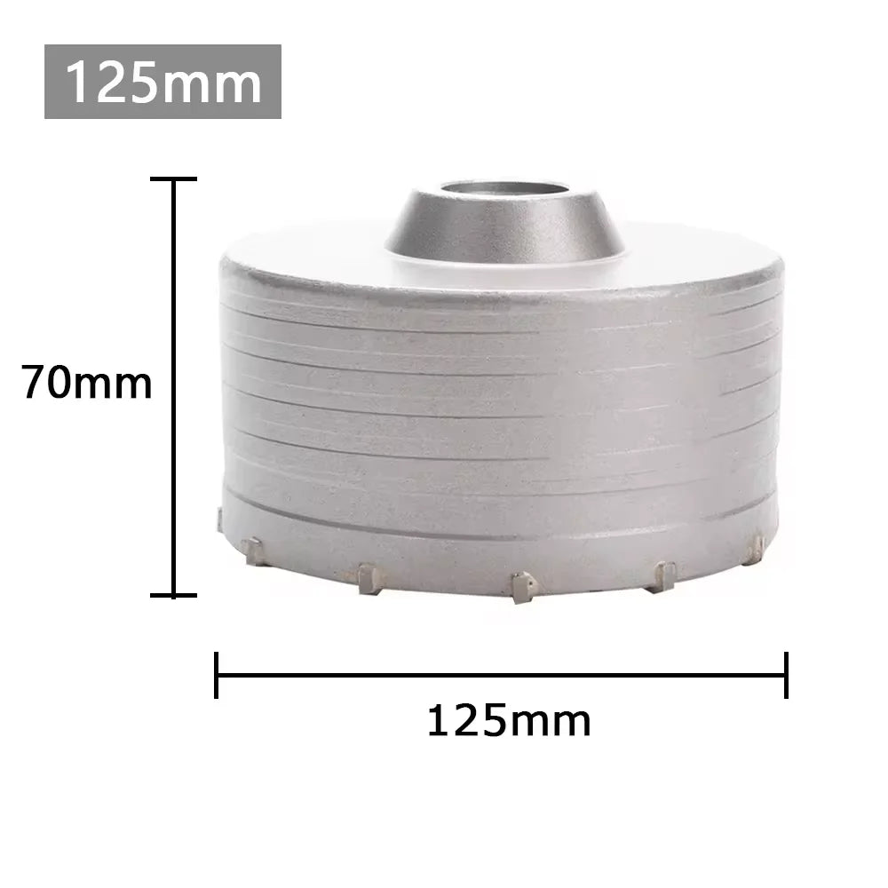 1Pc 30-150Mm Drilling Crown for Concrete Wall Hole Saw SDS plus Hammer Drill Bit Set with round Shaft Cement Stone Cutter Tool