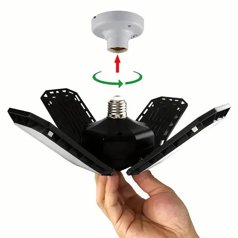 40W-80W LED Garage Light Bulbs - Adjustable Super Bright Shop Light