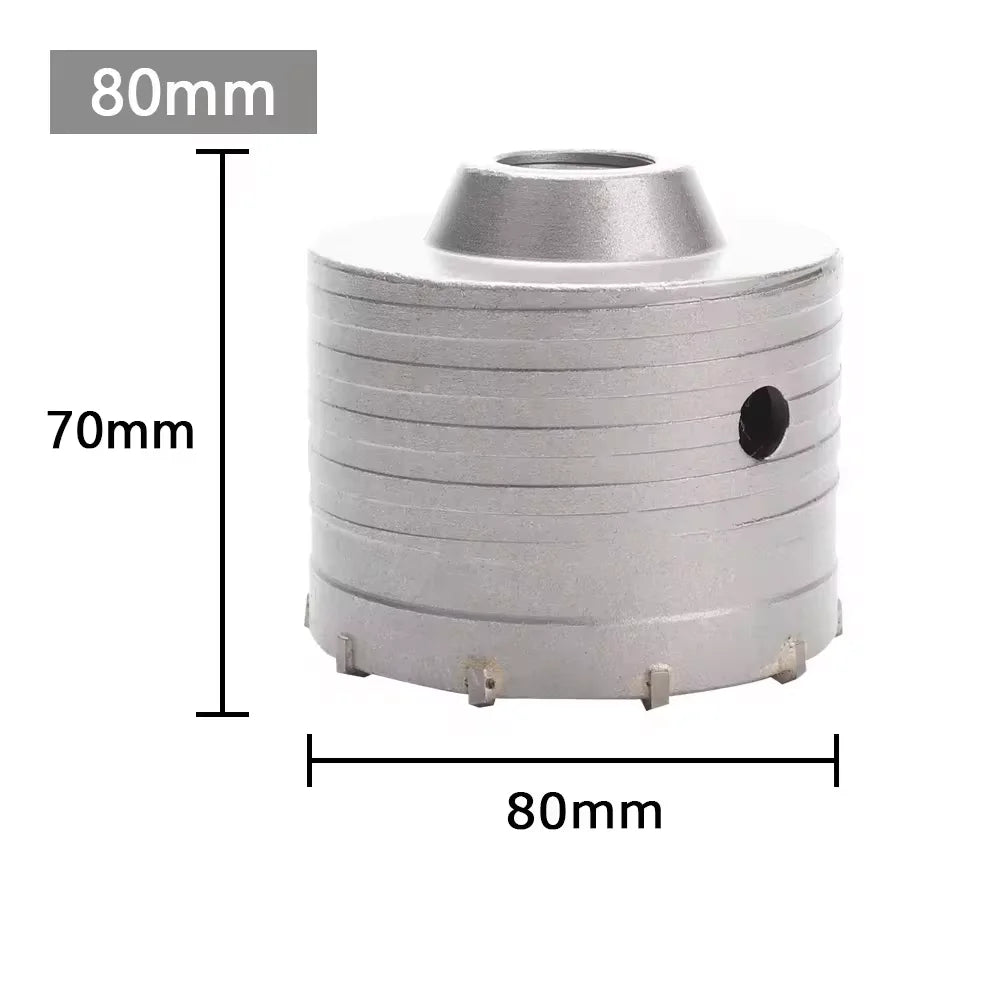 1Pc 30-150Mm Drilling Crown for Concrete Wall Hole Saw SDS plus Hammer Drill Bit Set with round Shaft Cement Stone Cutter Tool