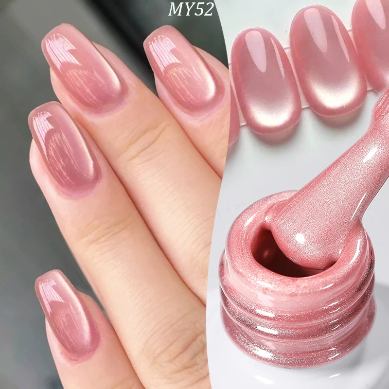 Pink Magnetic Gel Nail Polish - 10ml Cat Eye Jelly Soak Off Gel 2025