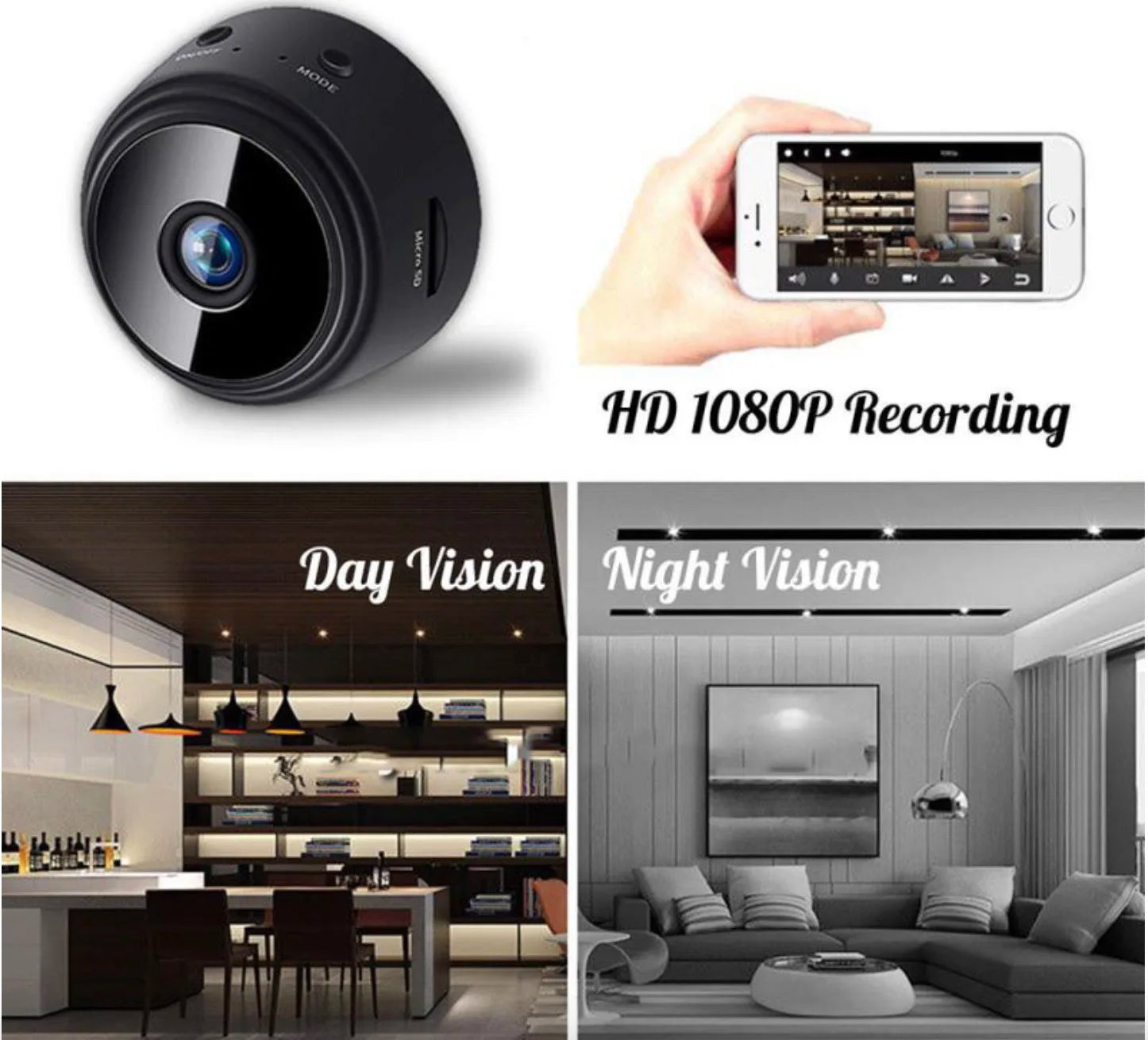 A9 Mini Wifi 1080P HD Camera - IP Surveillance & Security Cam 2025