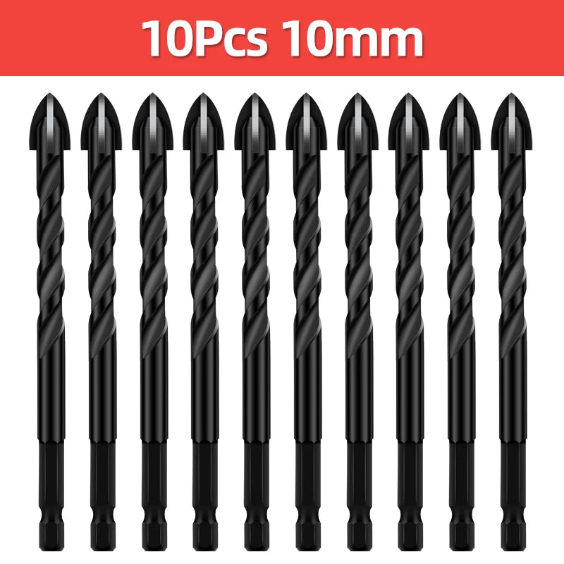 Cross Hex Drill Bit Set for Concrete Porcelain Tile Glass Metal Multifunction Drill Bits Kit Power Tools Drilling Drills