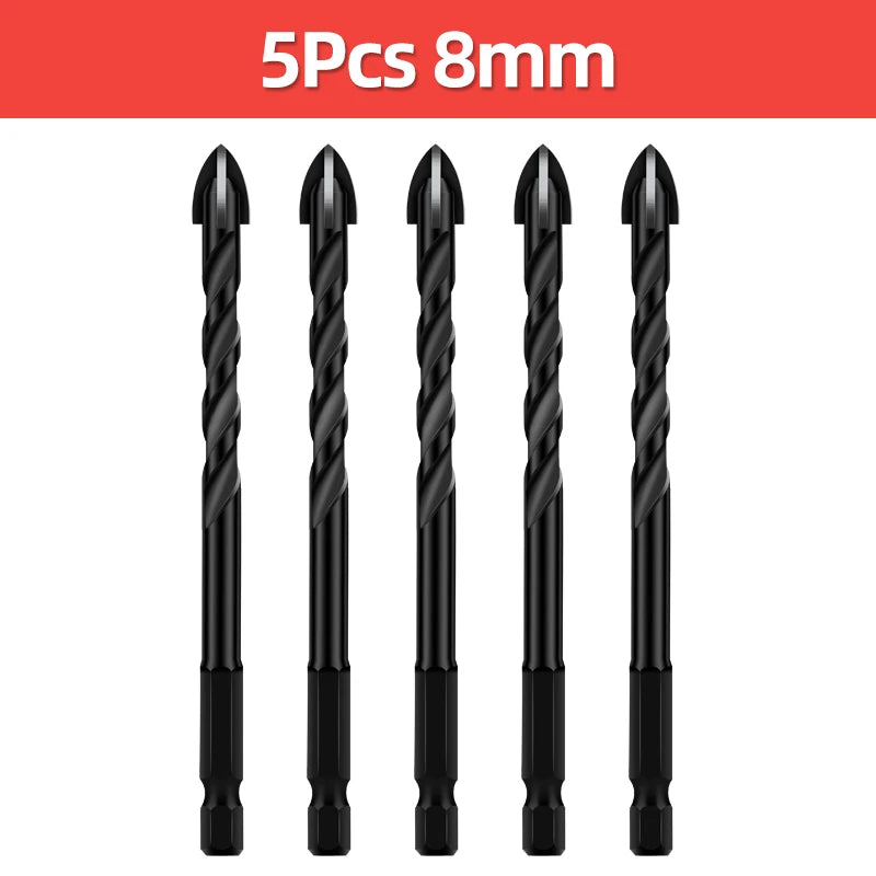 Cross Hex Drill Bit Set for Concrete Porcelain Tile Glass Metal Multifunction Drill Bits Kit Power Tools Drilling Drills