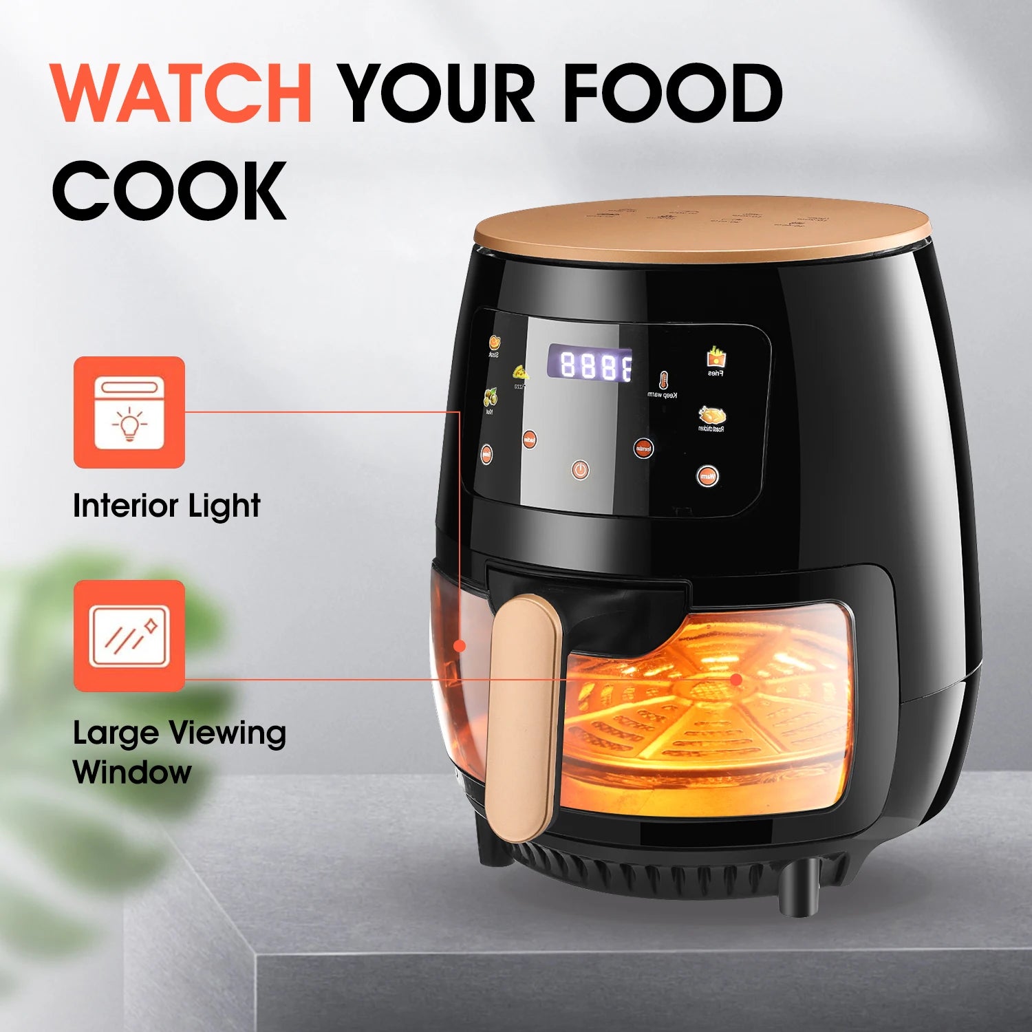 6QT Air Fryer Oven with Viewing Window - Kitchen Appliance 2025
