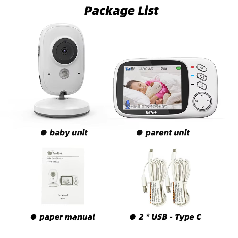 3.2 Inch Wireless Video Baby Monitor - Night Vision & Lullabies Online