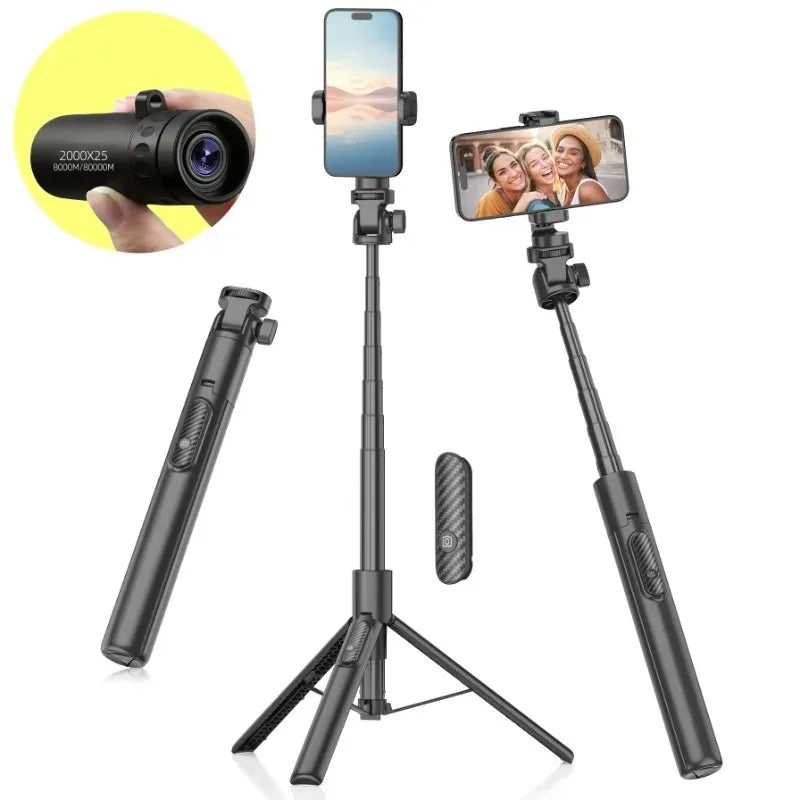 2000X25 HD Monocular Telescope - Portable Zoom with Phone Holder