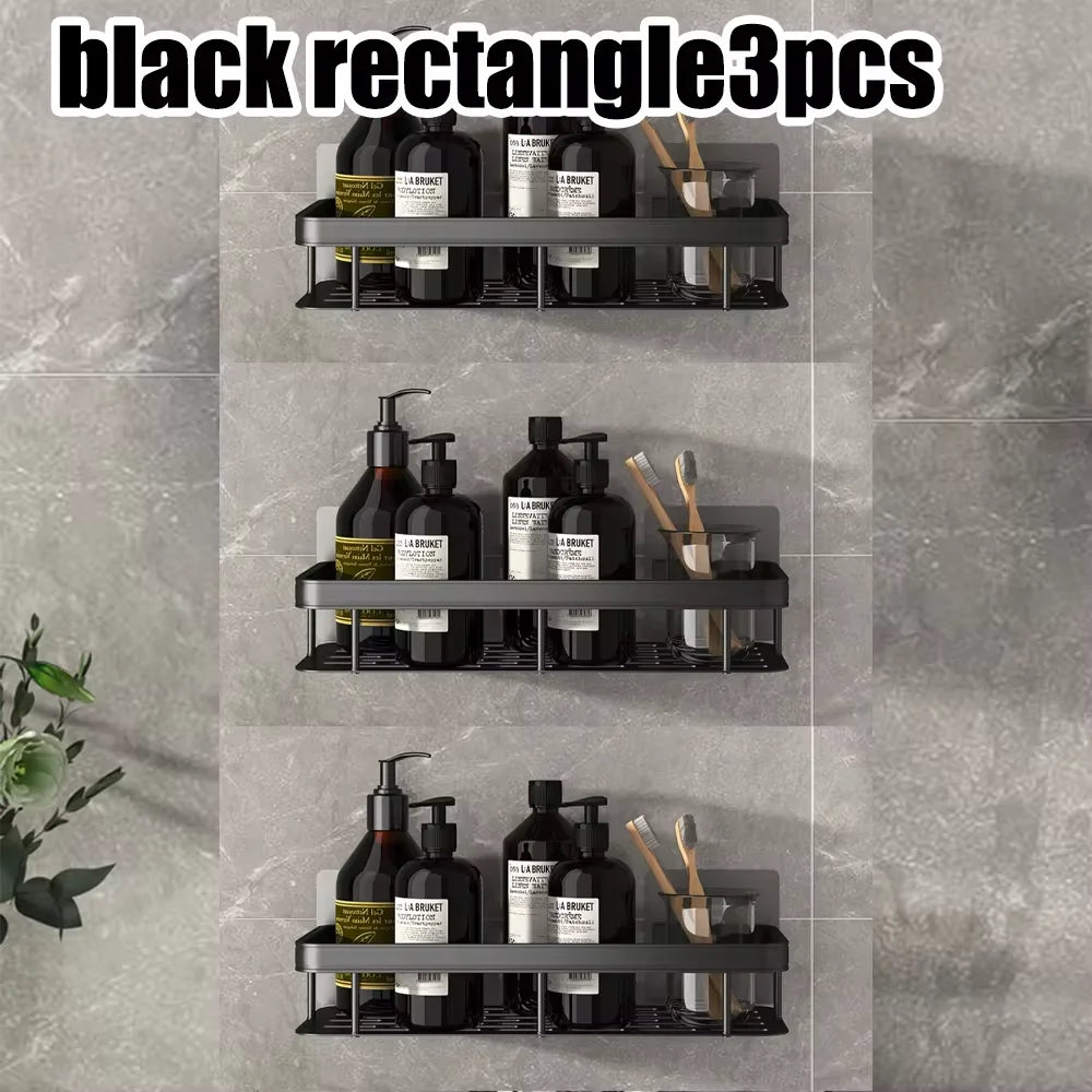 Wall Mounted Shower Shampoo Rack Bathroom Rack Towel Rack Diamond Free Stand Tripod Wall Hanging Corner Rectangular Stand