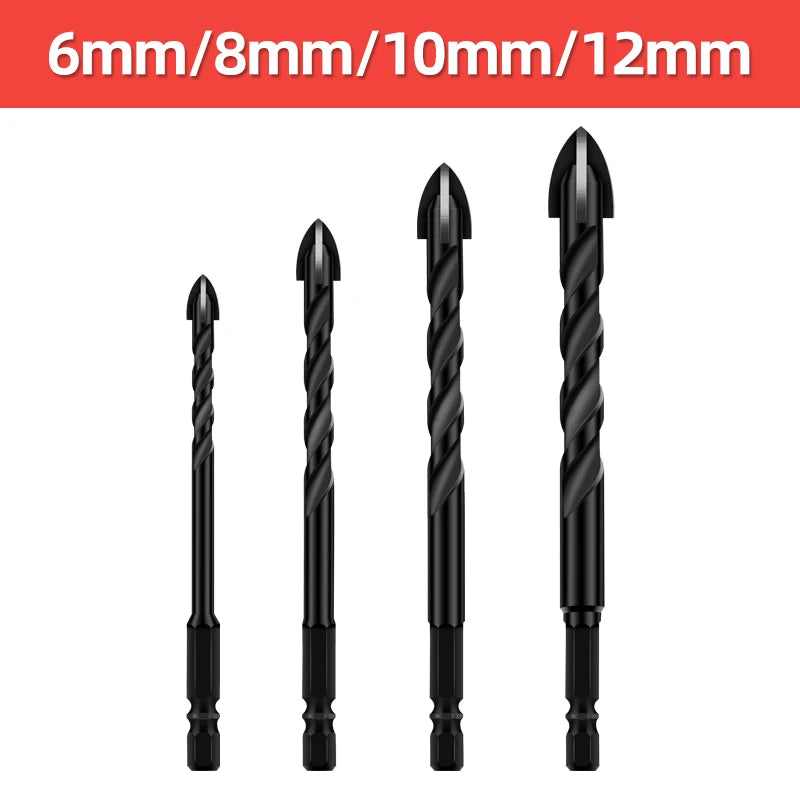 Cross Hex Drill Bit Set for Concrete Porcelain Tile Glass Metal Multifunction Drill Bits Kit Power Tools Drilling Drills