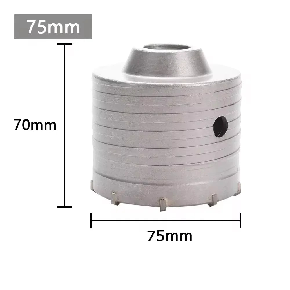 1Pc 30-150Mm Drilling Crown for Concrete Wall Hole Saw SDS plus Hammer Drill Bit Set with round Shaft Cement Stone Cutter Tool