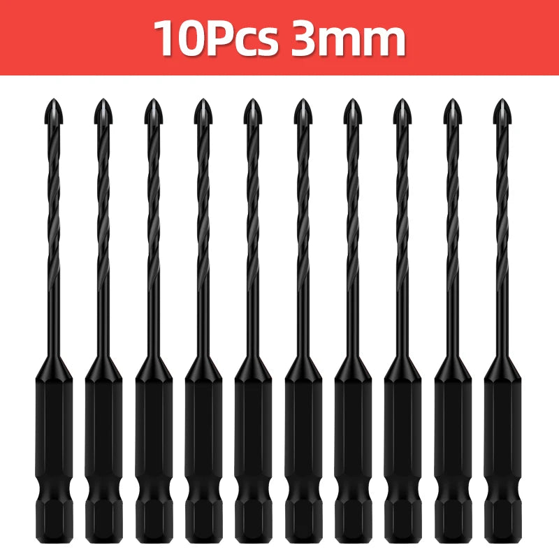 Cross Hex Drill Bit Set for Concrete Porcelain Tile Glass Metal Multifunction Drill Bits Kit Power Tools Drilling Drills
