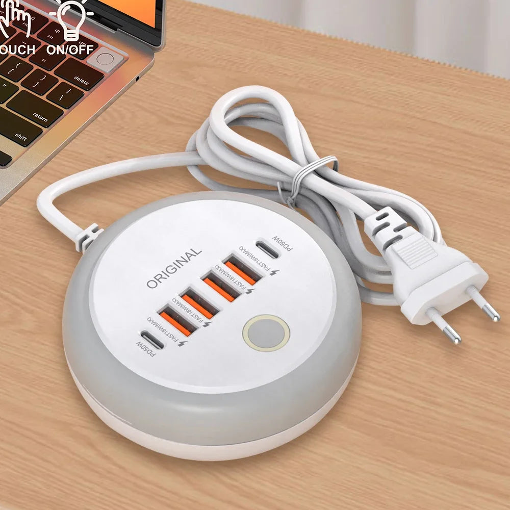 50W Multi Port USB-C Power Strip - Fast Charging Wall Charger Online