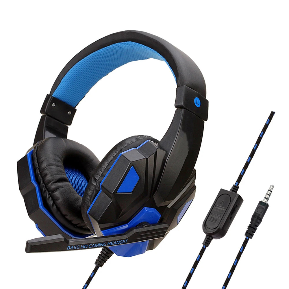 3.5Mm Wired Gaming Headphones with Microphone 120° Adjustable PC Bass Stereo Gamer Headset for PS4 PS5 Xbox Smartphone Laptop