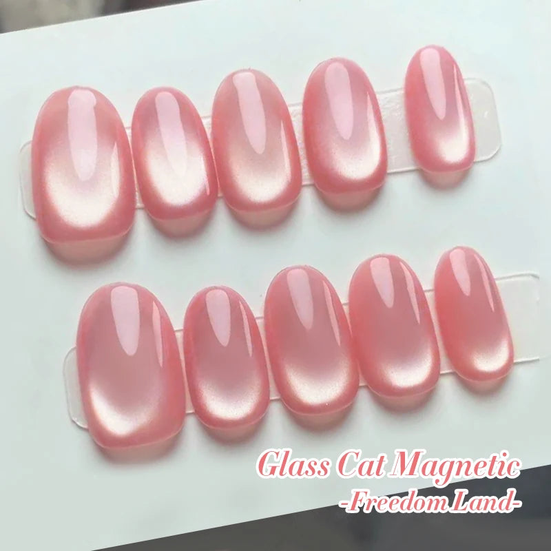 Pink Magnetic Gel Nail Polish - 10ml Cat Eye Jelly Soak Off Gel 2025