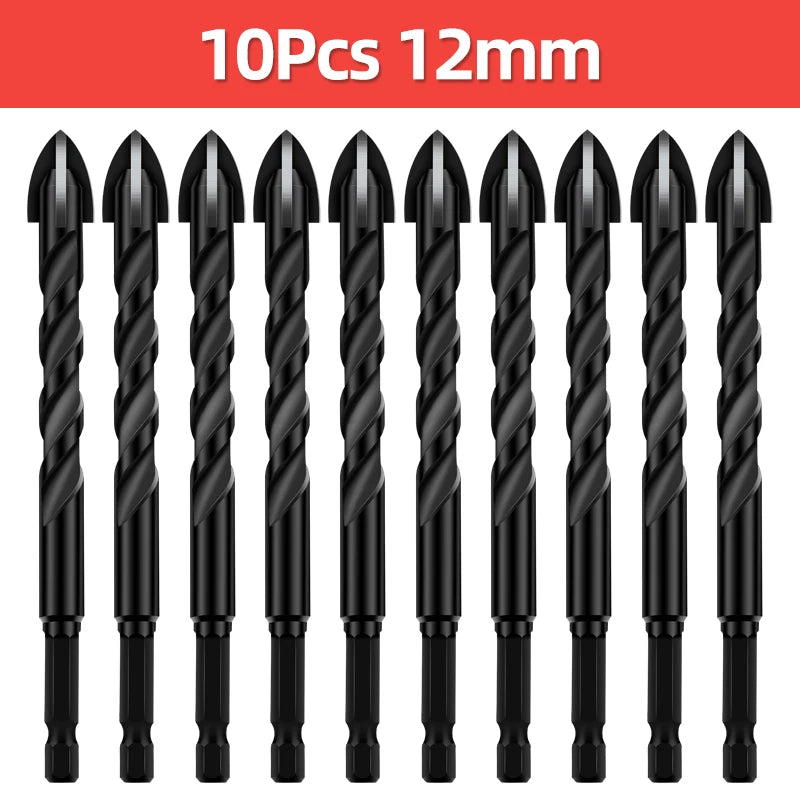 Cross Hex Drill Bit Set for Concrete Porcelain Tile Glass Metal Multifunction Drill Bits Kit Power Tools Drilling Drills