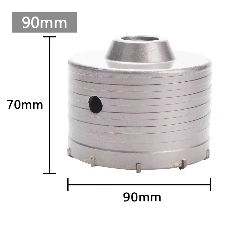 1Pc 30-150Mm Drilling Crown for Concrete Wall Hole Saw SDS plus Hammer Drill Bit Set with round Shaft Cement Stone Cutter Tool