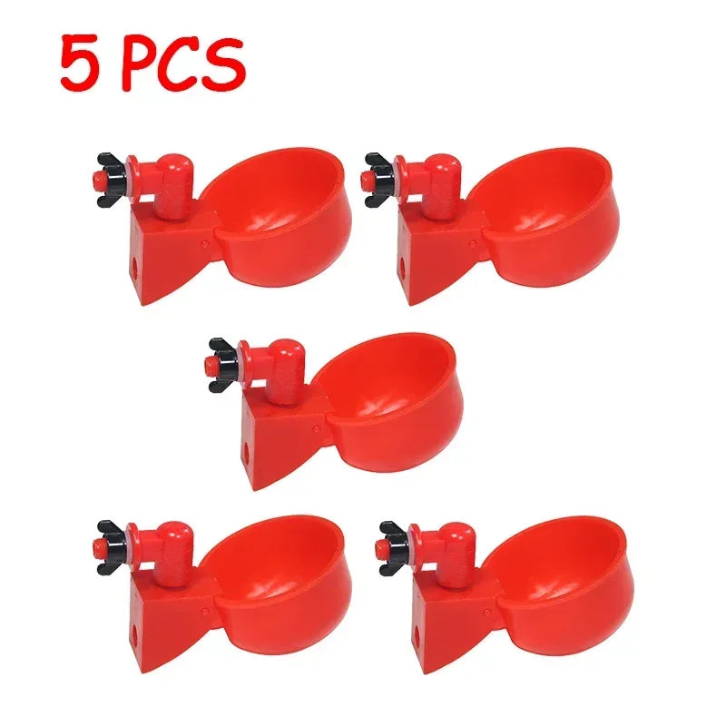 5Pc Automatic Chicken Waterer - Poultry Farm Bird Feeder Drinking Bowl