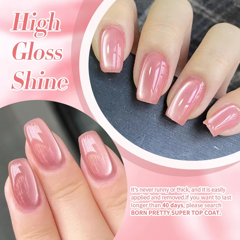 Pink Magnetic Gel Nail Polish - 10ml Cat Eye Jelly Soak Off Gel 2025
