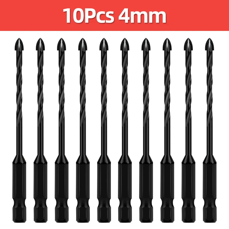 Cross Hex Drill Bit Set for Concrete Porcelain Tile Glass Metal Multifunction Drill Bits Kit Power Tools Drilling Drills