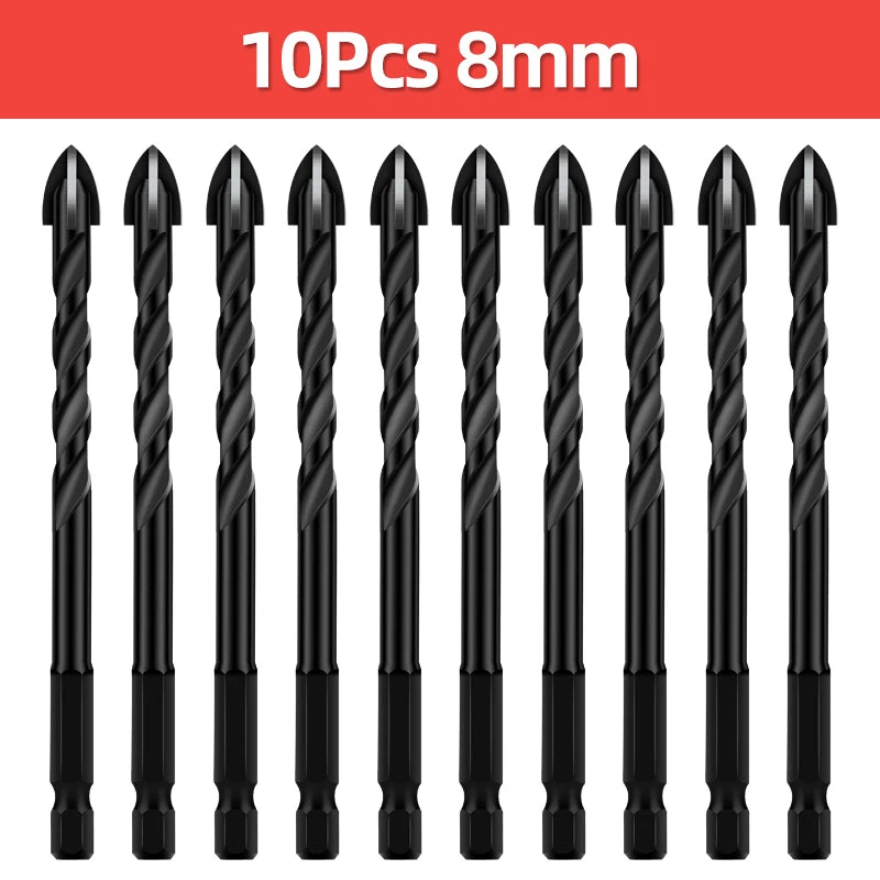 Cross Hex Drill Bit Set for Concrete Porcelain Tile Glass Metal Multifunction Drill Bits Kit Power Tools Drilling Drills