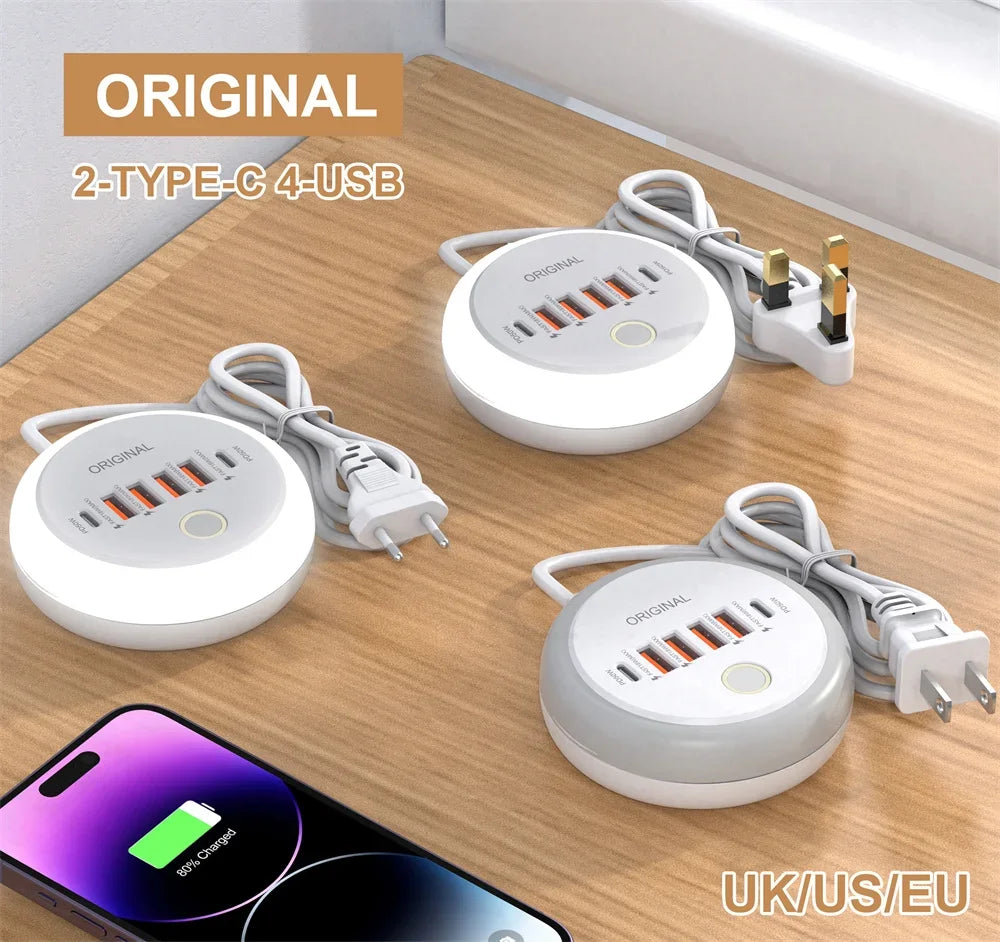 50W Multi Port USB-C Power Strip - Fast Charging Wall Charger Online