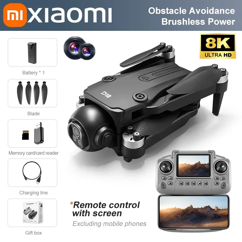 Xiaomi D18 Drone 8K Aerial HD Dual Camera Photography Intelligent Obstacle Avoidance Brushless Power 5G WIFI GPS Return VR Drone