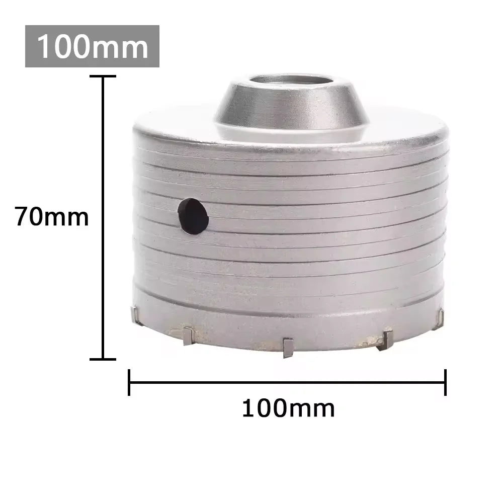 1Pc 30-150Mm Drilling Crown for Concrete Wall Hole Saw SDS plus Hammer Drill Bit Set with round Shaft Cement Stone Cutter Tool