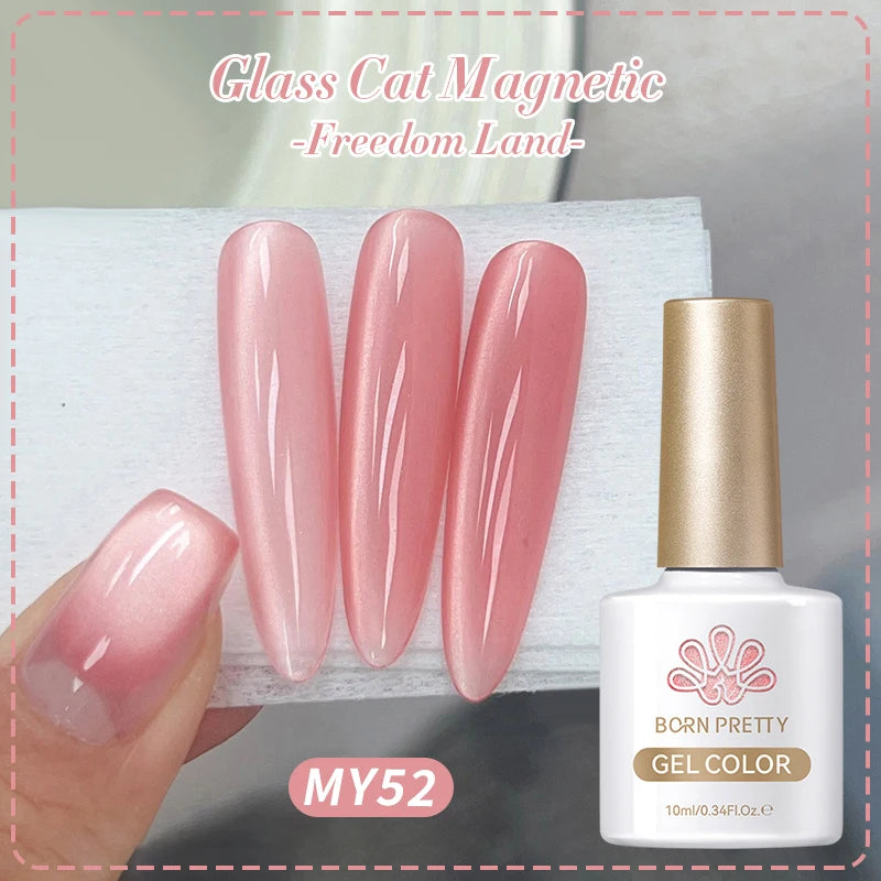 Pink Magnetic Gel Nail Polish - 10ml Cat Eye Jelly Soak Off Gel 2025