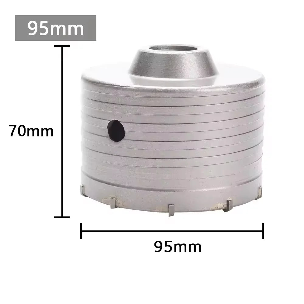 1Pc 30-150Mm Drilling Crown for Concrete Wall Hole Saw SDS plus Hammer Drill Bit Set with round Shaft Cement Stone Cutter Tool