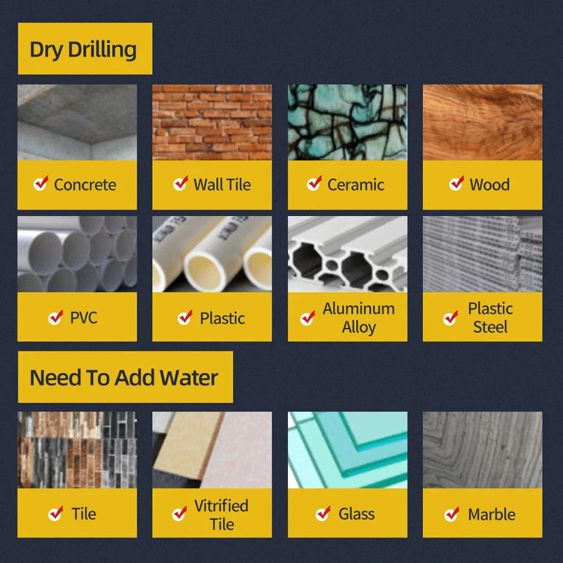 Cross Hex Drill Bit Set for Concrete Porcelain Tile Glass Metal Multifunction Drill Bits Kit Power Tools Drilling Drills