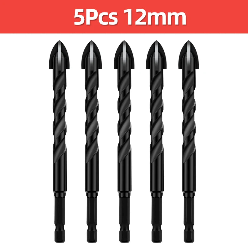 Cross Hex Drill Bit Set for Concrete Porcelain Tile Glass Metal Multifunction Drill Bits Kit Power Tools Drilling Drills