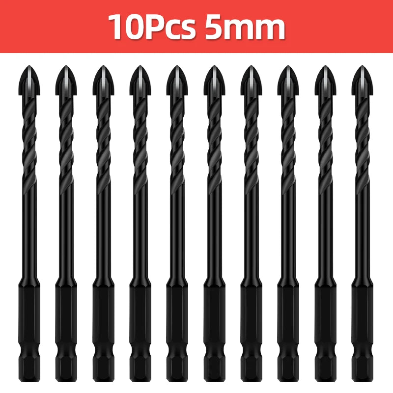 Cross Hex Drill Bit Set for Concrete Porcelain Tile Glass Metal Multifunction Drill Bits Kit Power Tools Drilling Drills