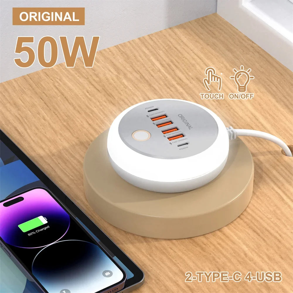 50W Multi Port USB-C Power Strip - Fast Charging Wall Charger Online
