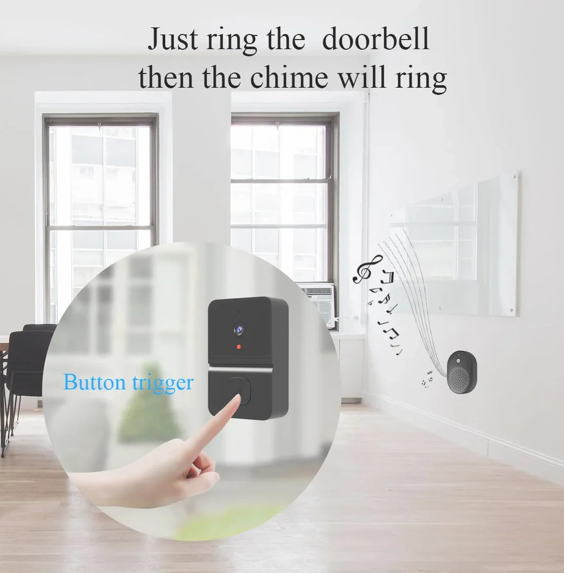 Wireless Video Doorbell - WiFi Camera with Night Vision & Intercom