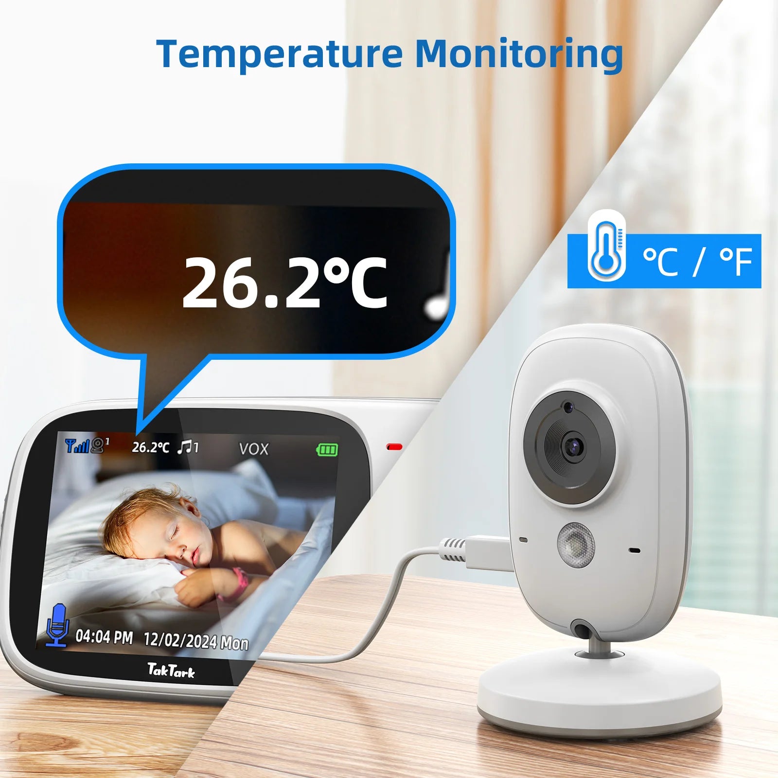 3.2 Inch Wireless Video Baby Monitor - Night Vision & Lullabies Online