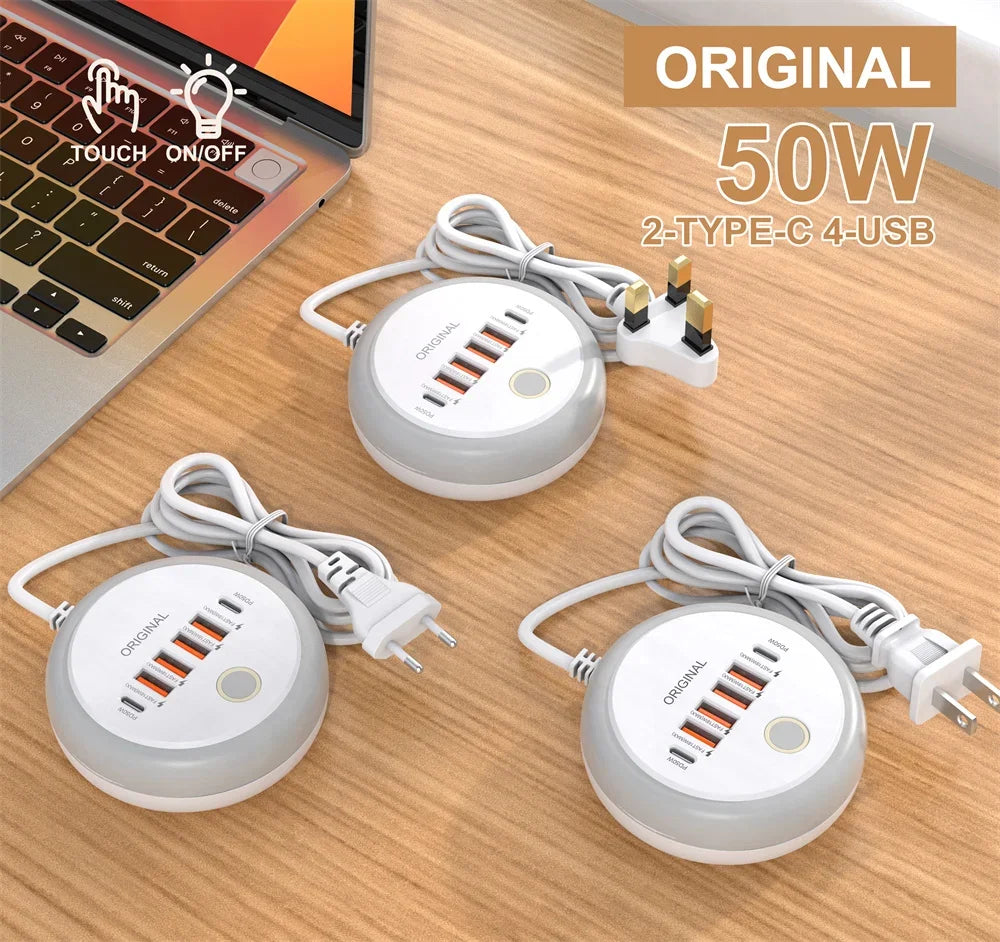 50W Multi Port USB-C Power Strip - Fast Charging Wall Charger Online