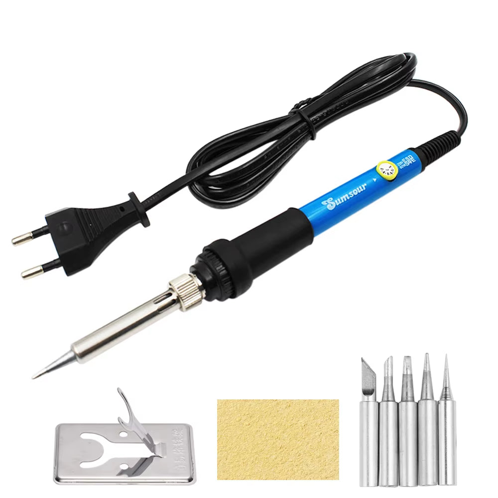 60W/80W Electric Soldering Iron Adjustable Temperature Digital Display Electronic Welding Repair Tools with Solder Tin Iron Tips